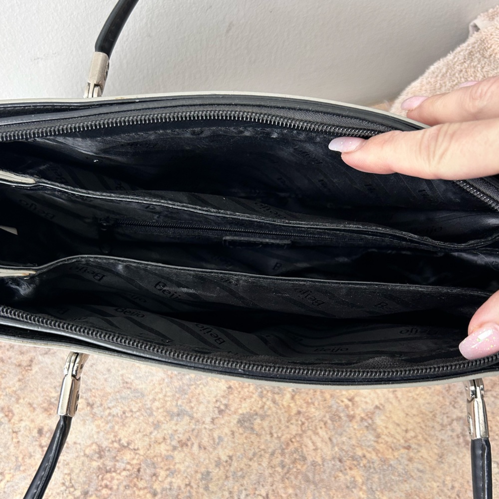 Beijo Y2K Frosty Silver color with Black Shoulder Purse - Picture 9 of 14